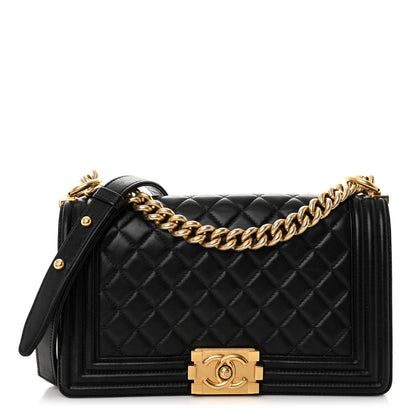 Chanel Lambskin Quilted Medium Boy Flap Black 1 of 10