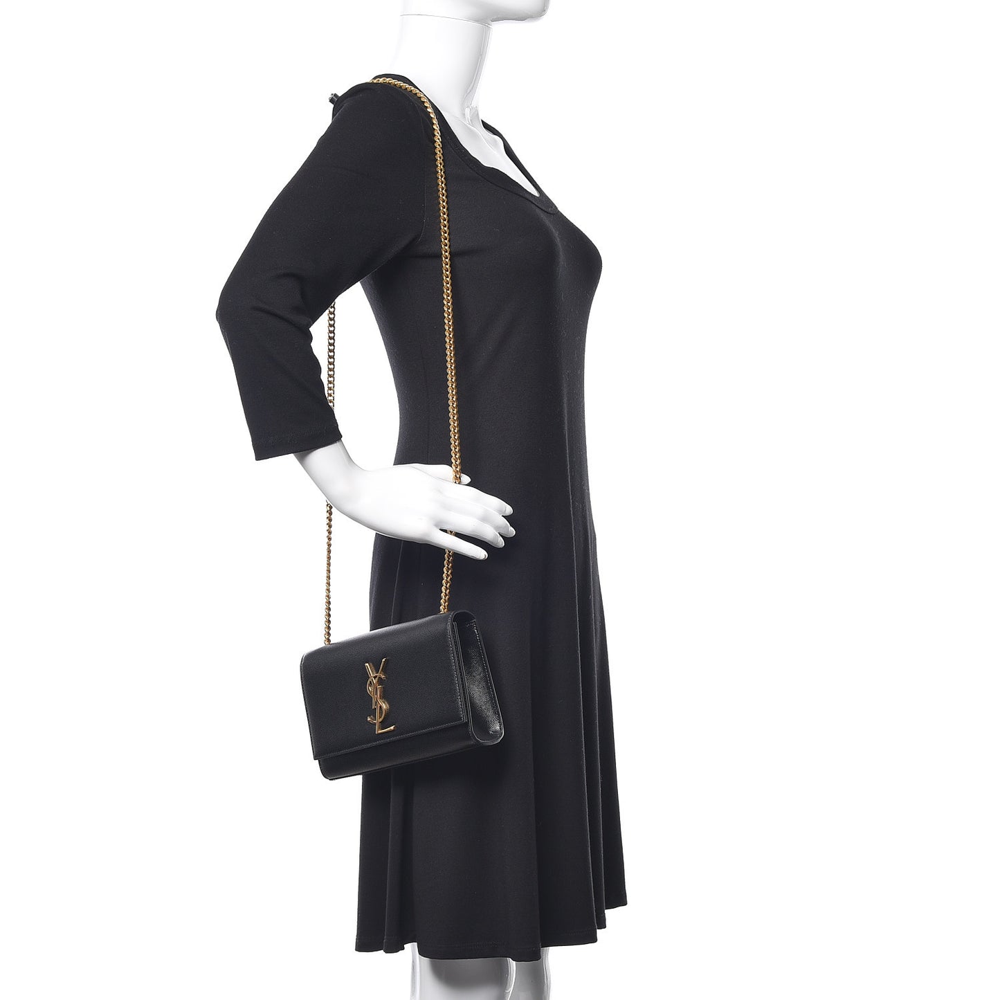 Grain De Poudre Small Monogram Kate Satchel Black