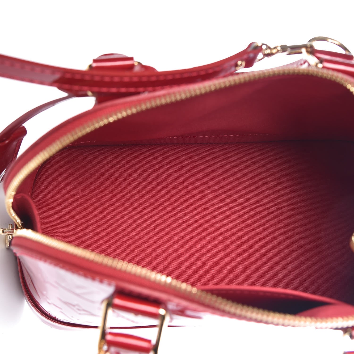 Louis Vuitton Vernis Rayures Alma BB Pomme D'Amour 6 of 10
