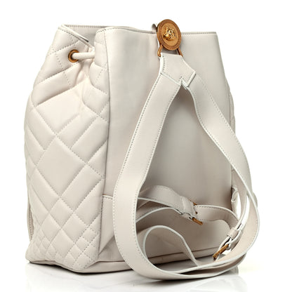 Versace Calfskin Quilted Medusa Backpack White 2 of 4