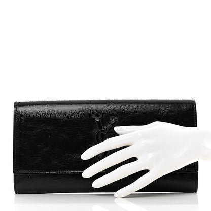 Saint Laurent Textured Patent Monogram Small Belle De Jour Clutch Black 2 of 9