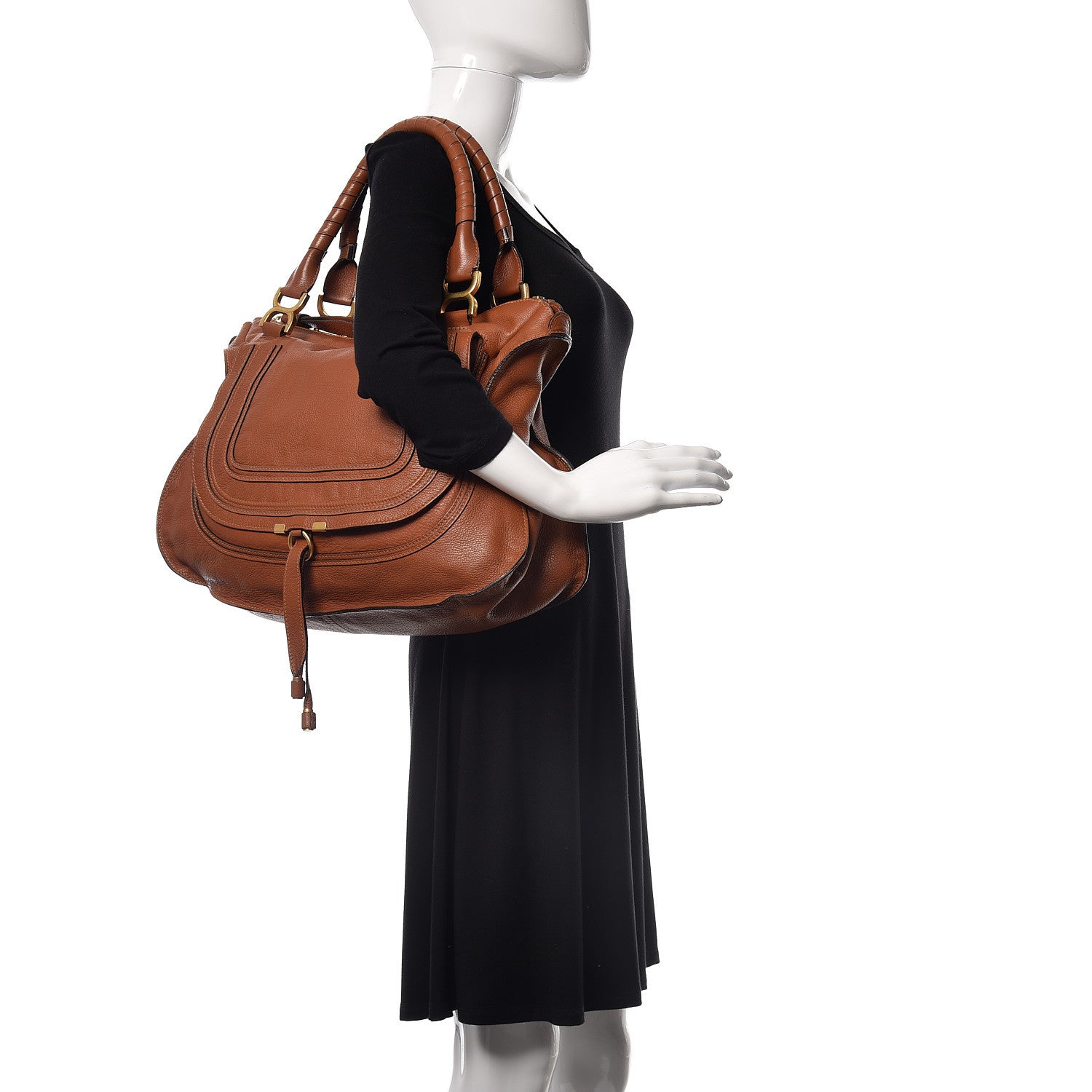 Chloe Calfskin Large Marcie Satchel Tan 2 of 24