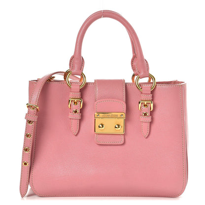 Miu Miu Goatskin Madras Shopping Tote Rosa Gemma 1 of 15
