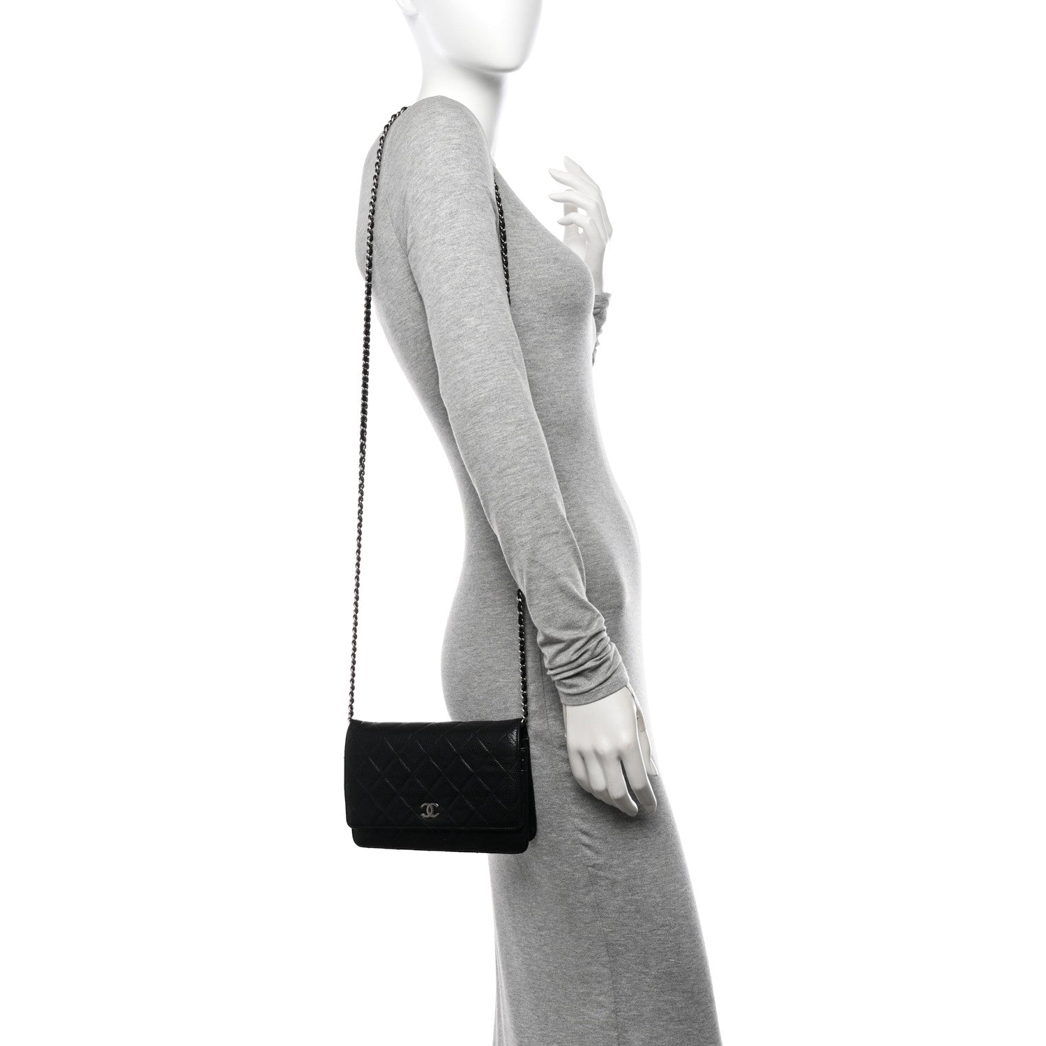 Chanel Caviar Quilted Wallet on Chain WOC Black 2 of 11