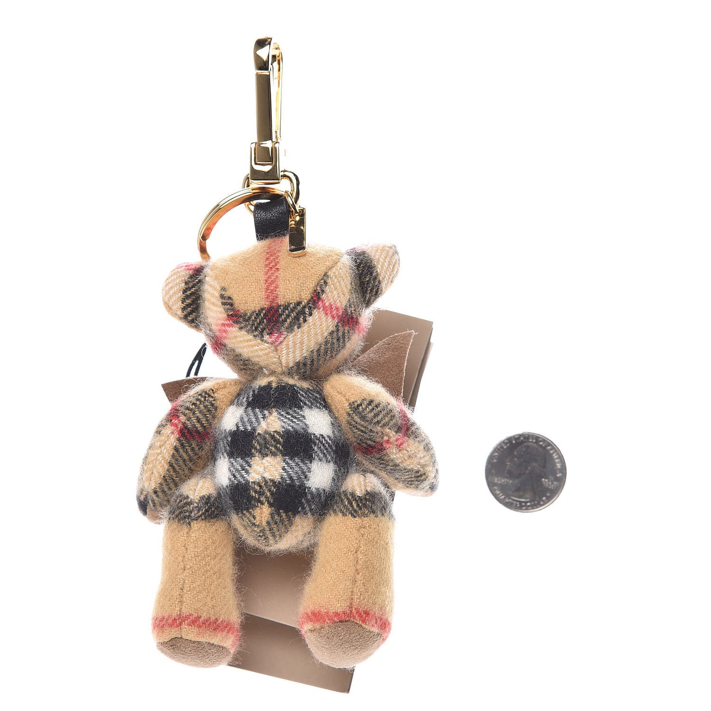 Cashmere Vintage Check Thomas Bear Bag Charm Antique Yellow