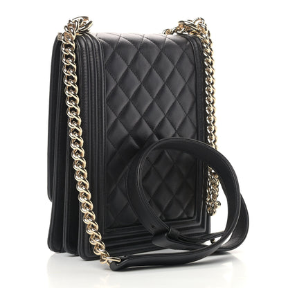 Chanel Calfskin Quilted North South Boy Flap Black 3 of 9