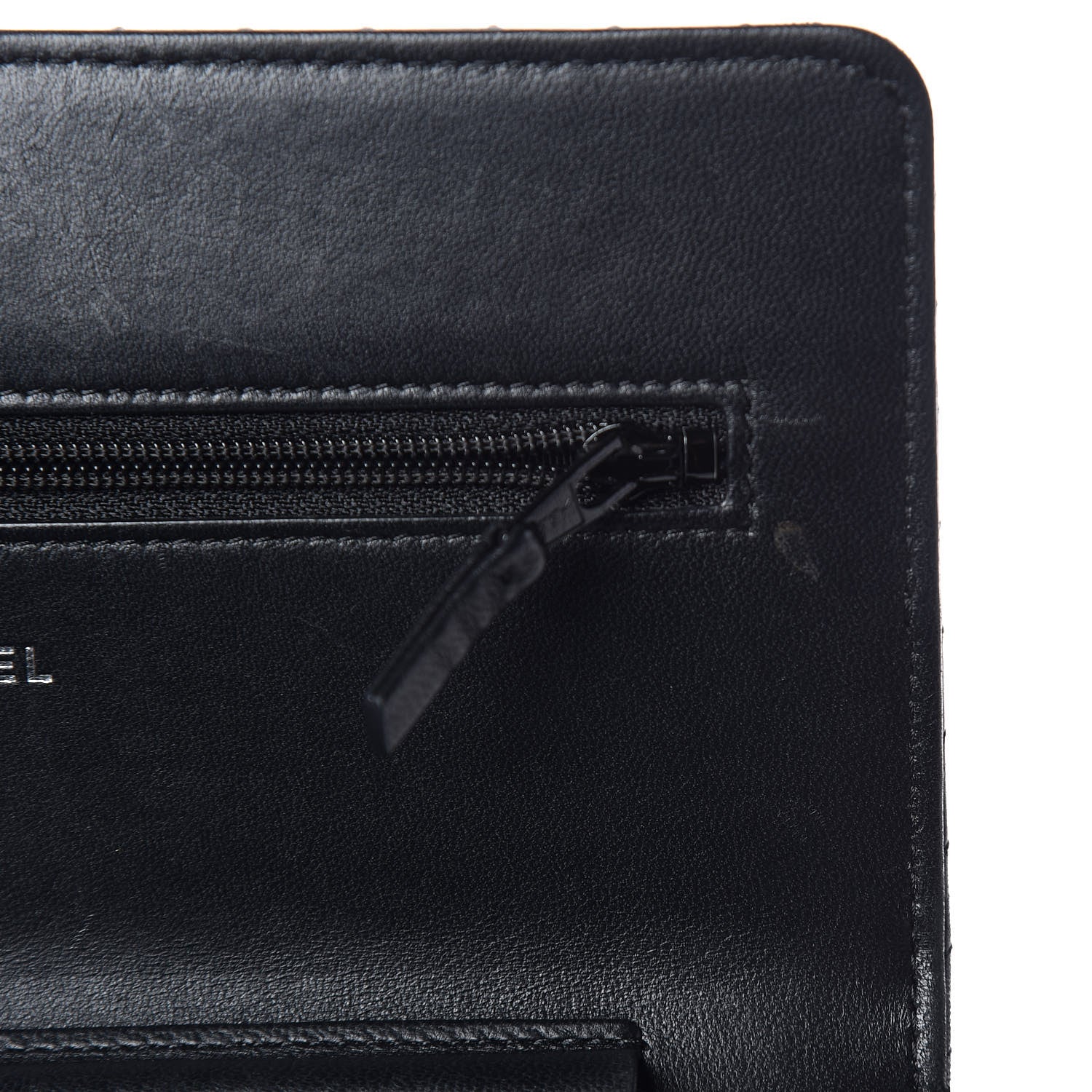 Chanel Lambskin Chevron Quilted Wallet On Chain WOC So Black 15 of 17
