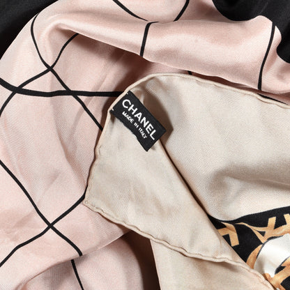 Chanel Silk CC Flap Bag Square Scarf Black 3 of 3