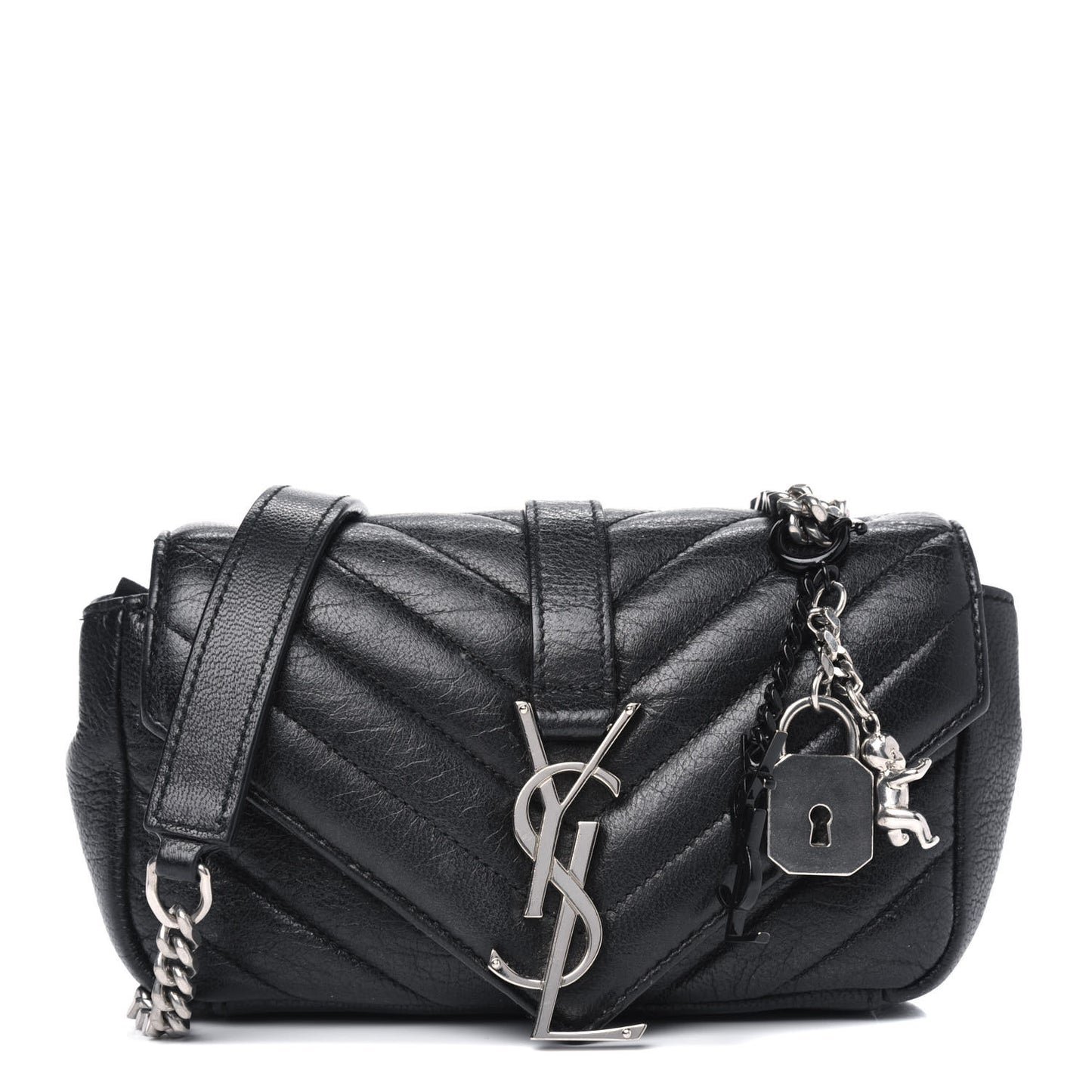 Calfskin Matelasse Monogram Classic Baby Punk Chain Bag Black