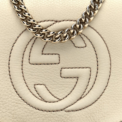 Gucci Pebbled Calfskin Small Soho Flap Crossbody Off White 8 of 10