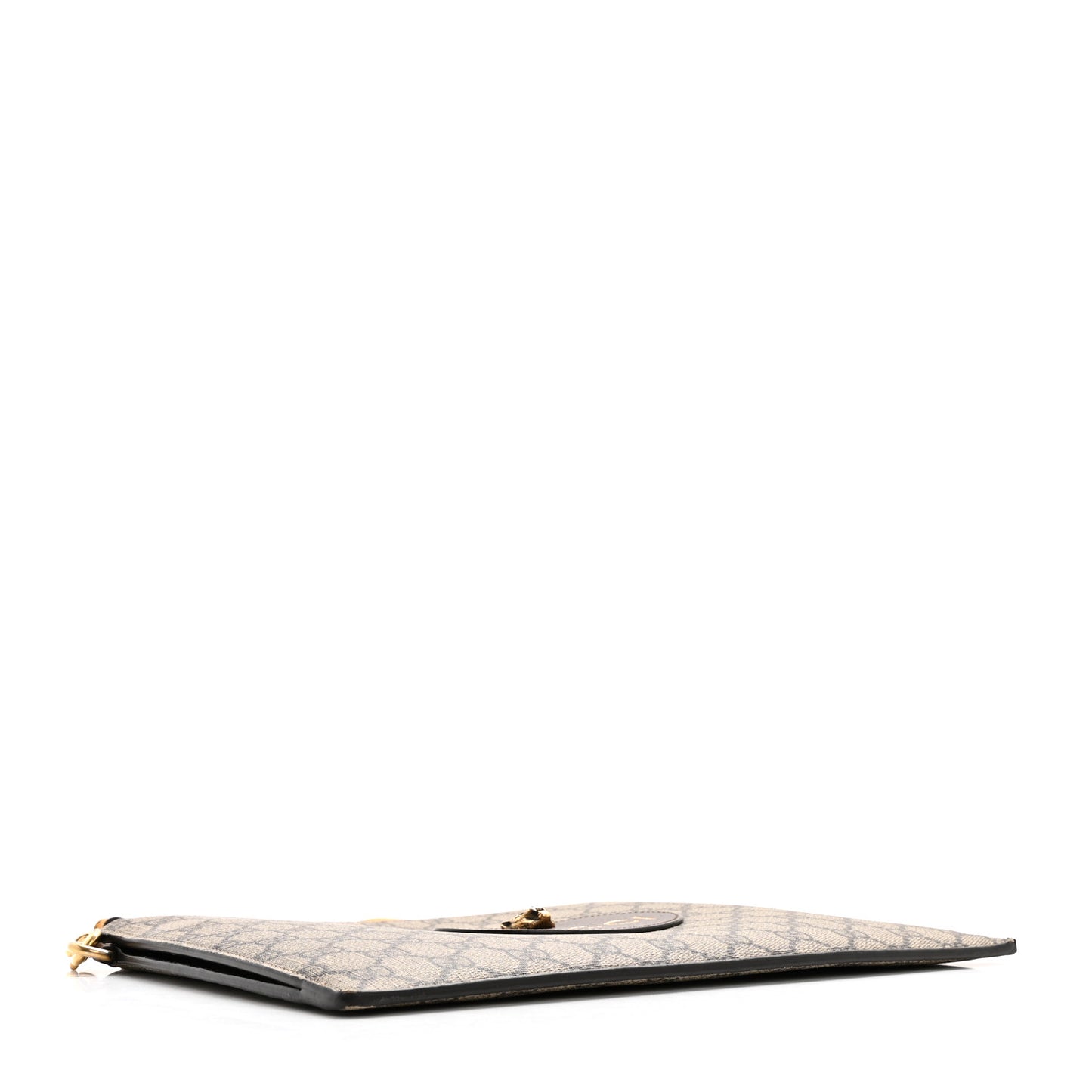 GG Supreme Monogram Neo Vintage Zip Wristlet Pouch Beige New Acero Crop