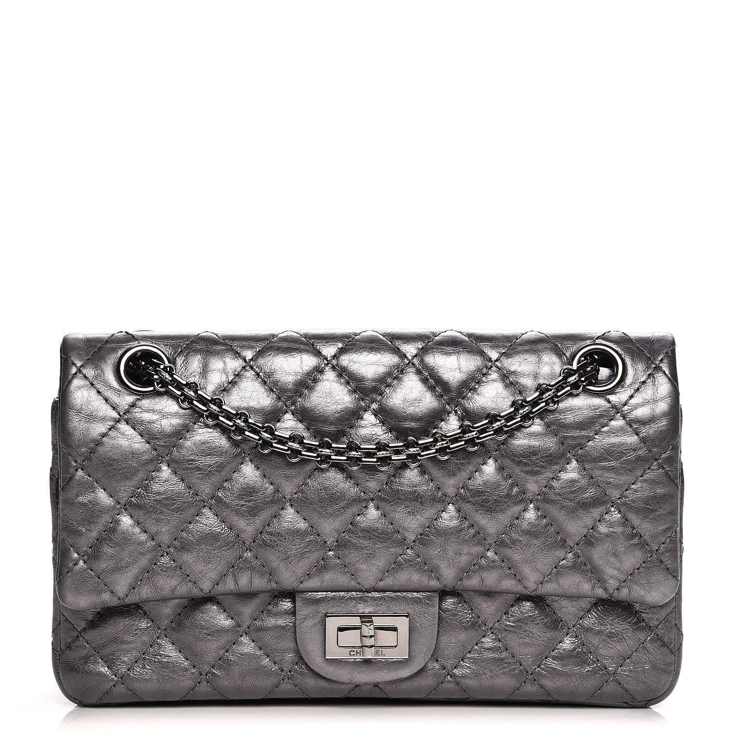 Chanel Metallic Calfskin Quilted 2.55 Reissue 225 Flap Dark Silver 1 of 8