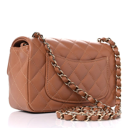 Chanel Lambskin Quilted Mini Rectangular Flap Brown 3 of 10