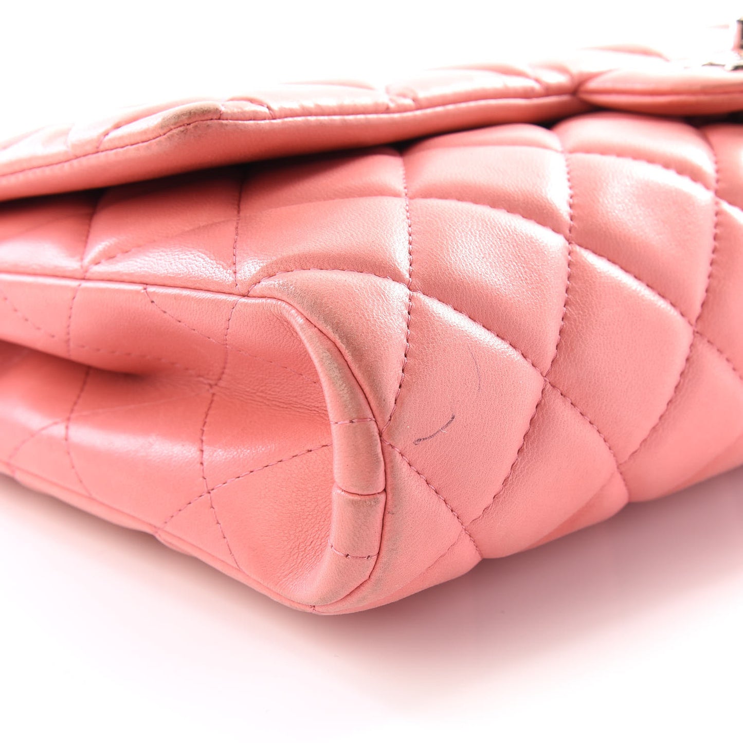 Lambskin Quilted Clutch With Chain Flap Pink