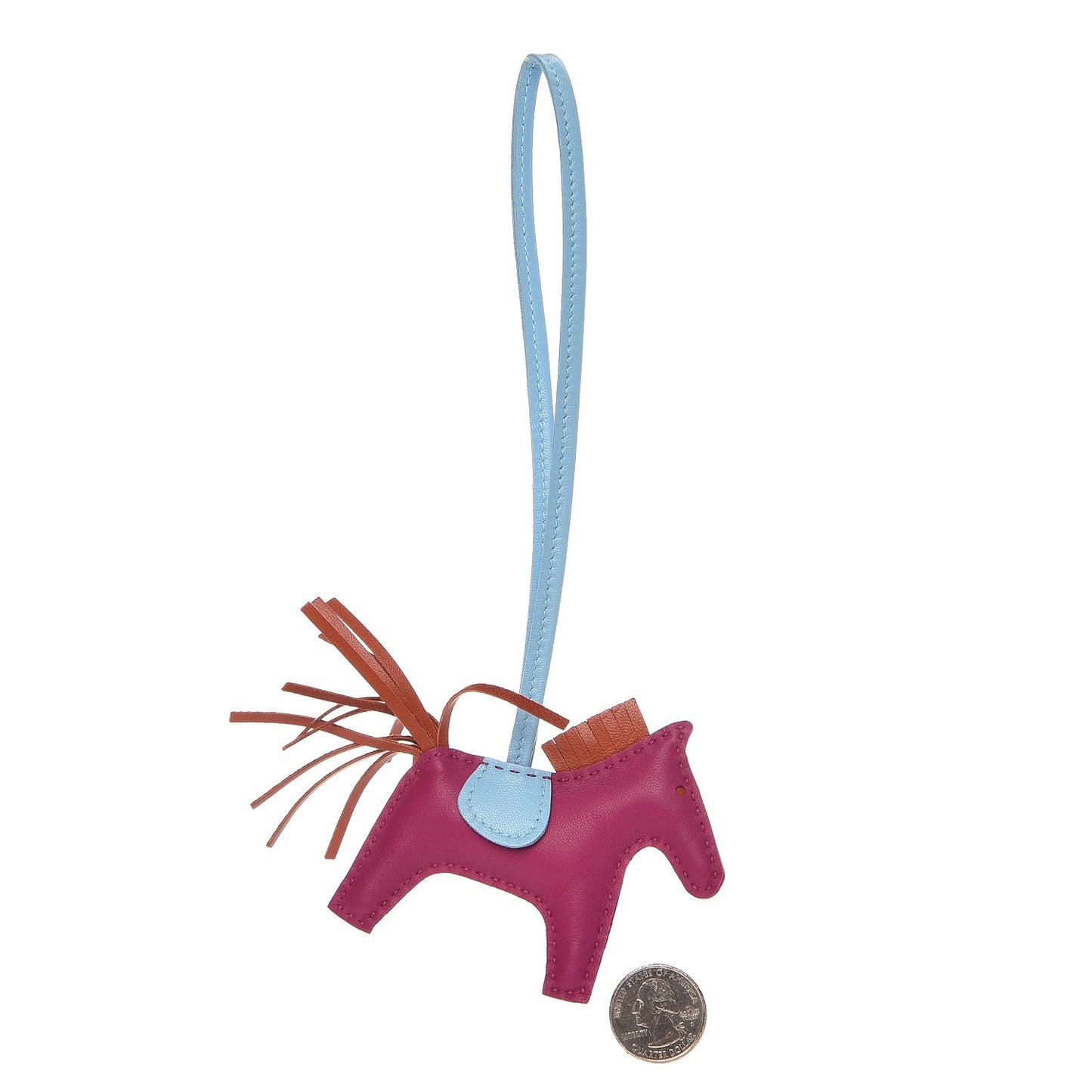 Milo Lambskin Grigri Rodeo Horse Bag Charm PM Rose Pourpre Cornaline Celeste