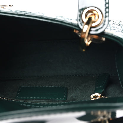 Christian Dior Patent Cannage Mini Lady Dior Pine Green 5 of 9