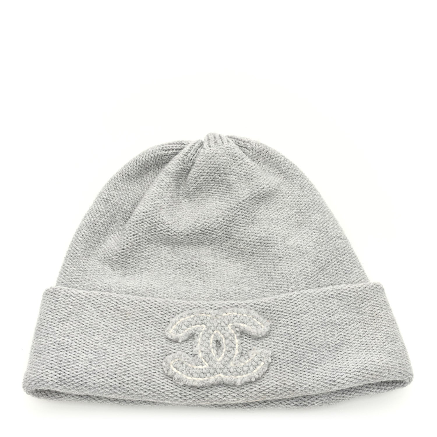 Chanel Cashmere CC Beanie Hat Grey 1 of 6