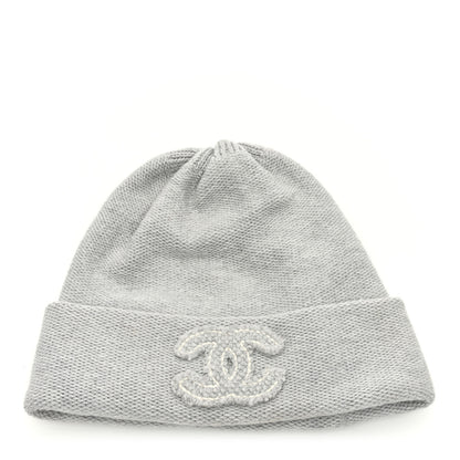 Chanel Cashmere CC Beanie Hat Grey 1 of 6