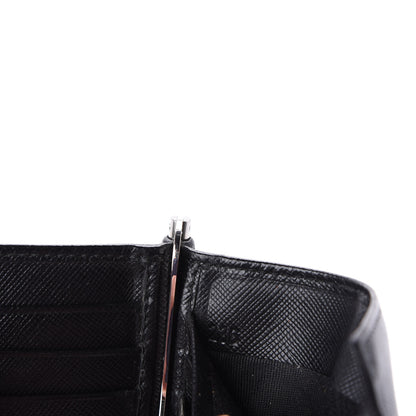 Prada Saffiano Money Clip Bi-Fold Wallet Black 9 of 13