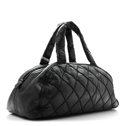 Chanel Lambskin Quilted Large Bowler Black 3 of 13