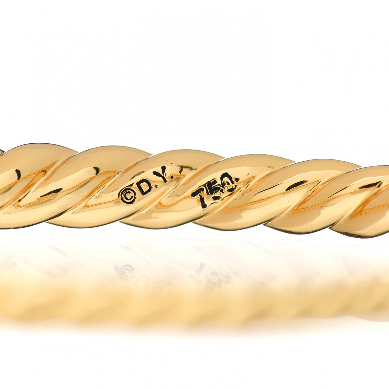 David Yurman 18K Yellow Gold 6mm Pure Form Cable Bracelet 4 of 4