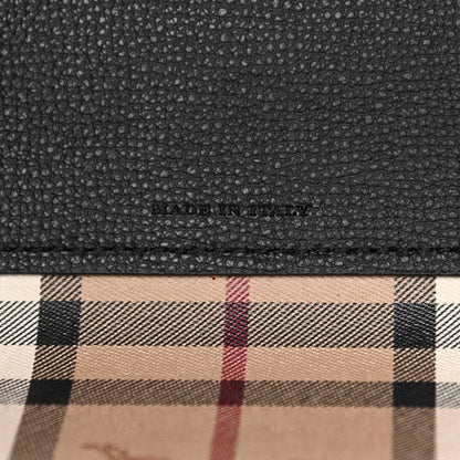 Burberry Grainy Calfskin Haymarket Check Small Reversible Tote Black 7 of 17