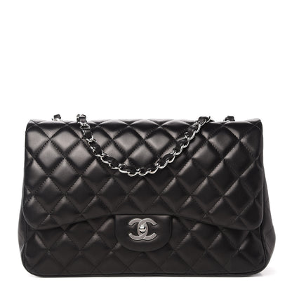 Chanel Lambskin Quilted Jumbo Single Flap Black 1 of 11