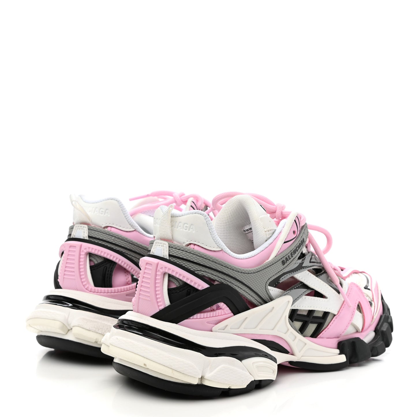 Rubber Mesh Tri-Color Womens Track.2 Open Sneakers 37 Pink Grey White