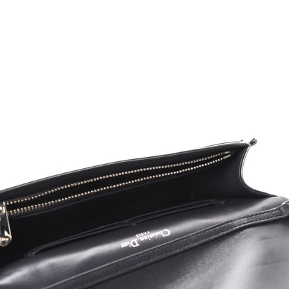 Christian Dior Metallic Patent Micro-Cannage Diorama Wallet on Chain Pouch Silver 5 of 10