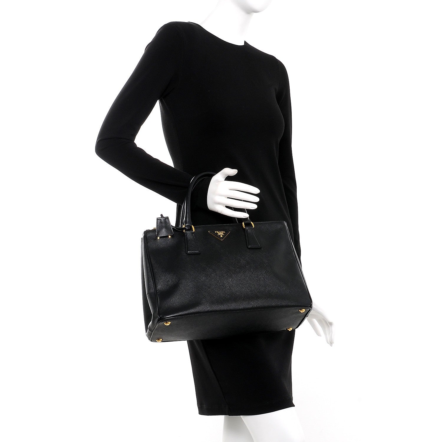 Prada Saffiano Medium Galleria Double Zip Tote Black 3 of 15