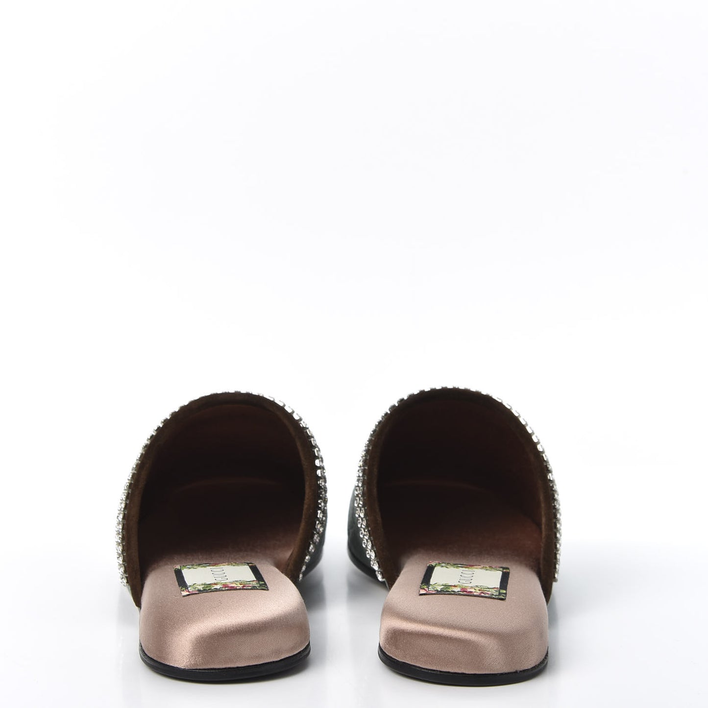 Velvet GG Monogram Crystal Womens Slippers 36.5 Avio Dusty Pink Vintage Cocoa