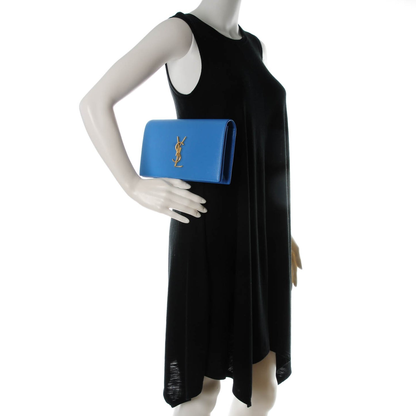 Grain De Poudre Classic Monogram Clutch Blue Clair