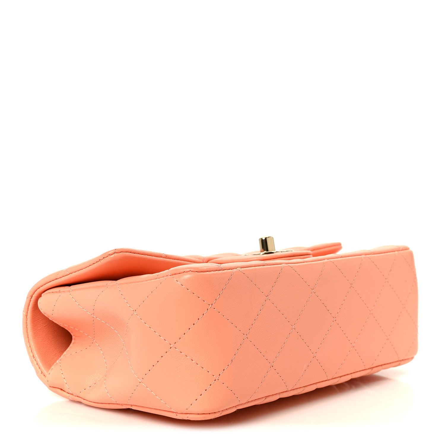 Chanel Lambskin Quilted Mini Top Handle Rectangular Flap Light Orange 4 of 11