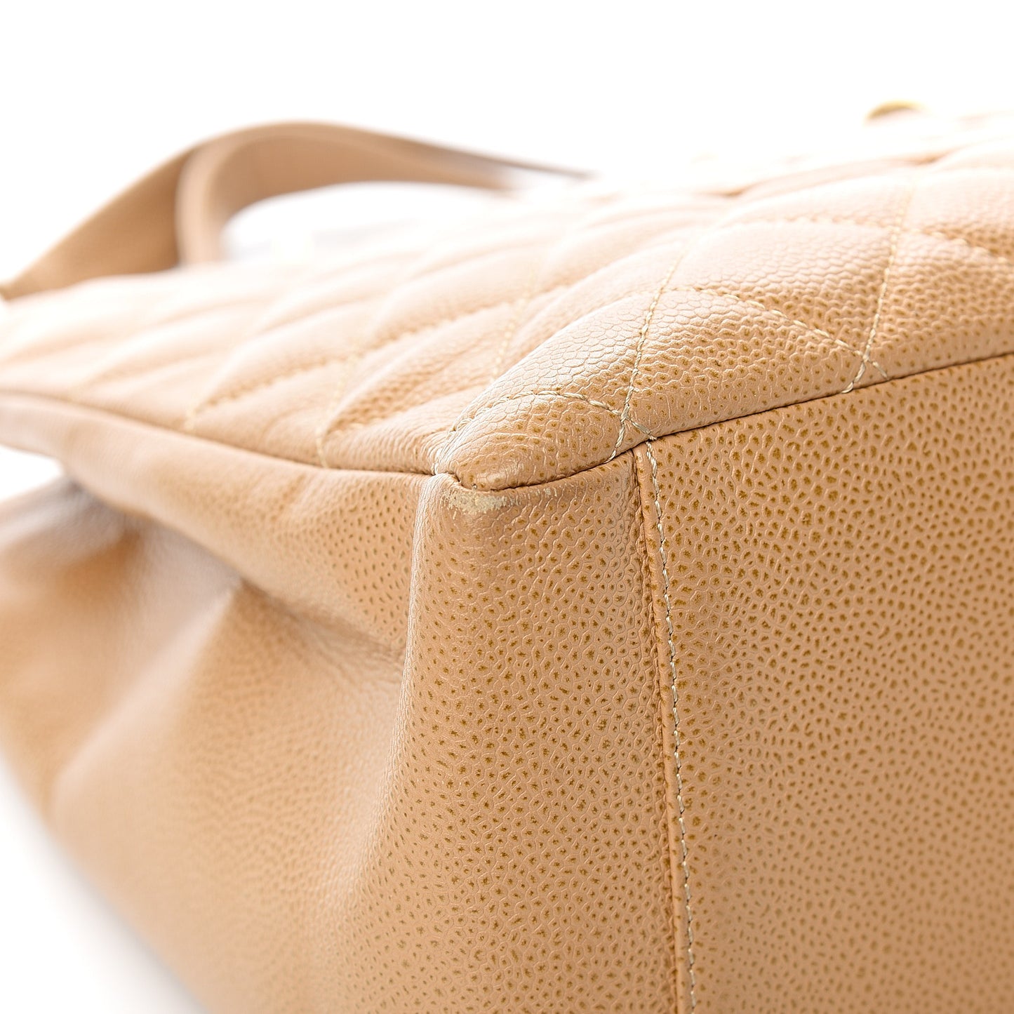 Caviar Quilted Grand Shopping Tote GST Beige