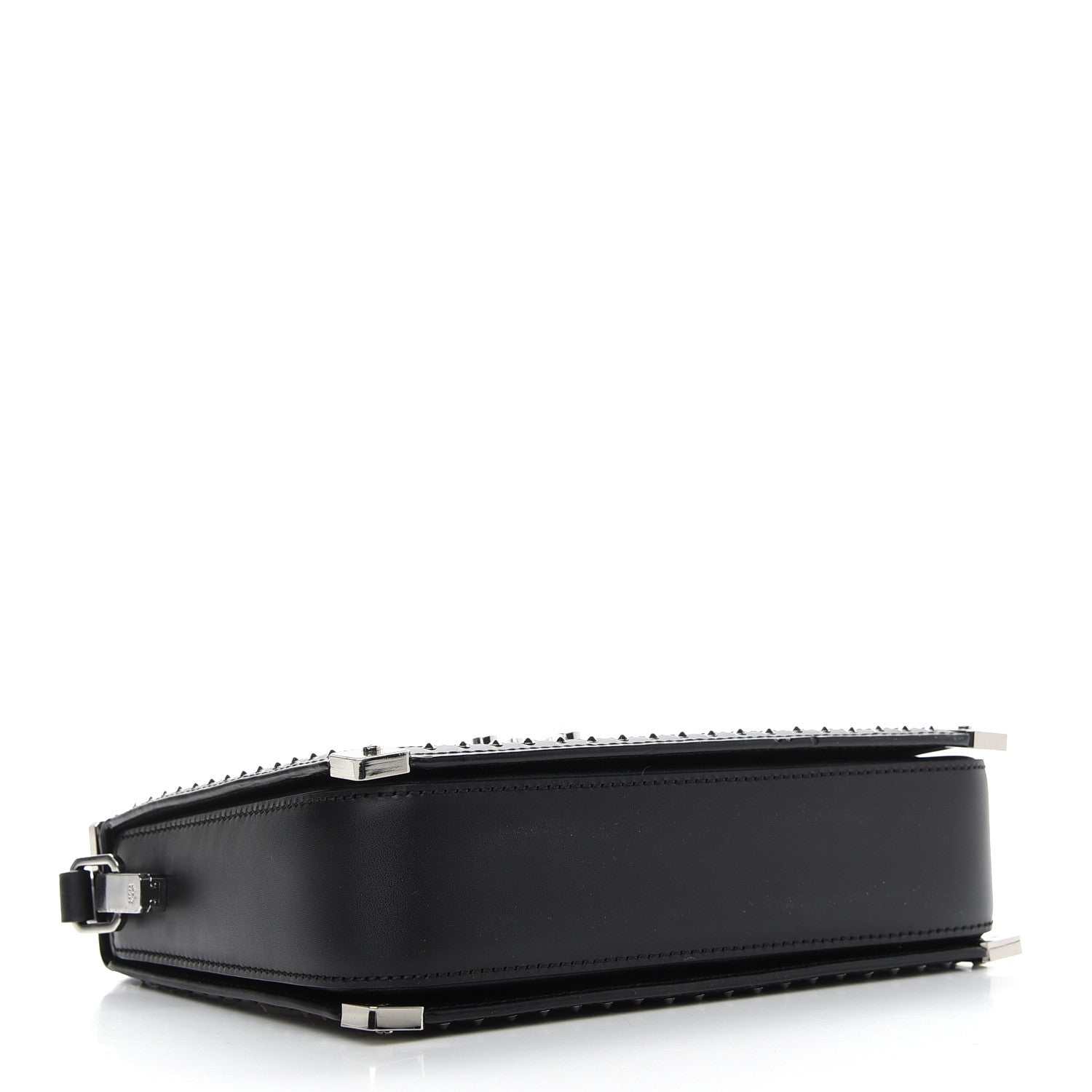 MCM Calfskin Polke Stud Rombi Mini Mitte Crossbody White Black 4 of 10
