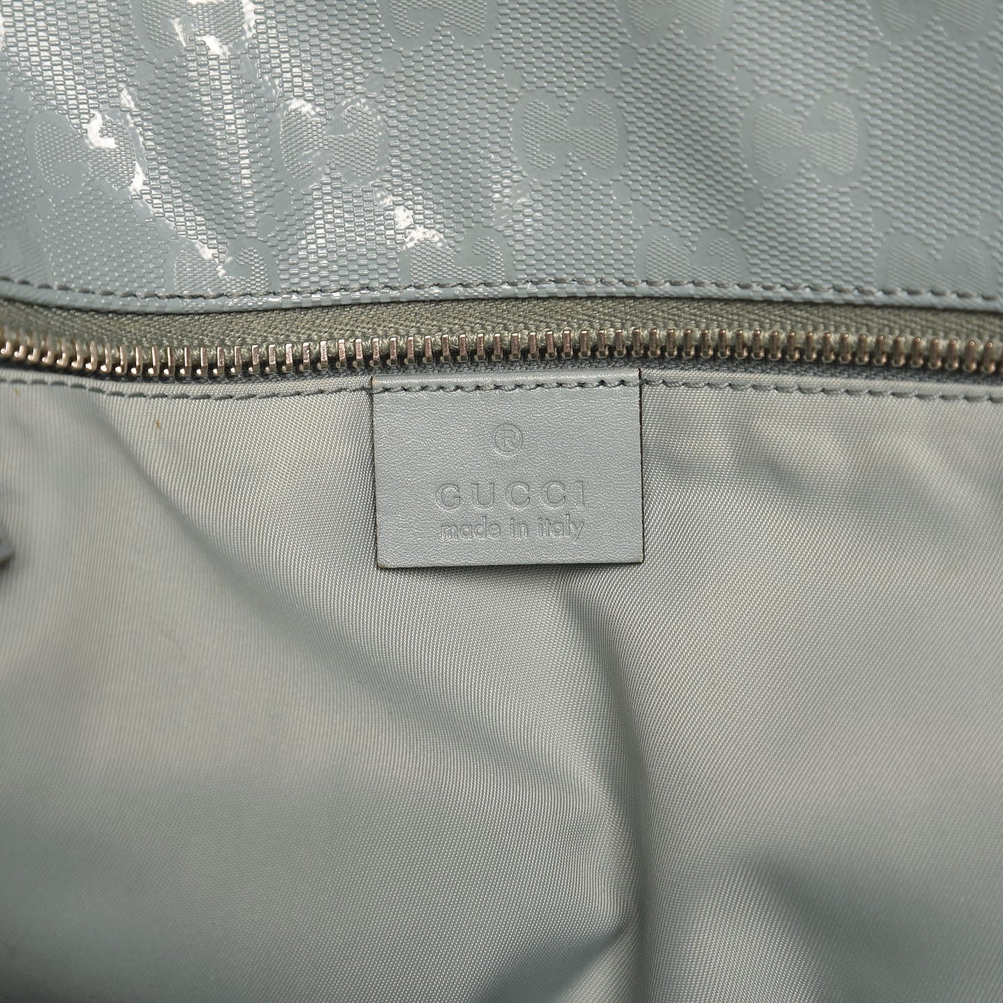 Imprime Monogram Medium Zippered Shopping Tote Light Blue