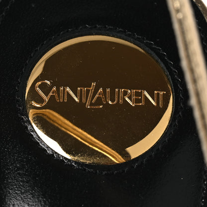 Saint Laurent Metallic Calfskin Debbie 85 Platform Sandals 38 Egypt Gold 3 9 of 13