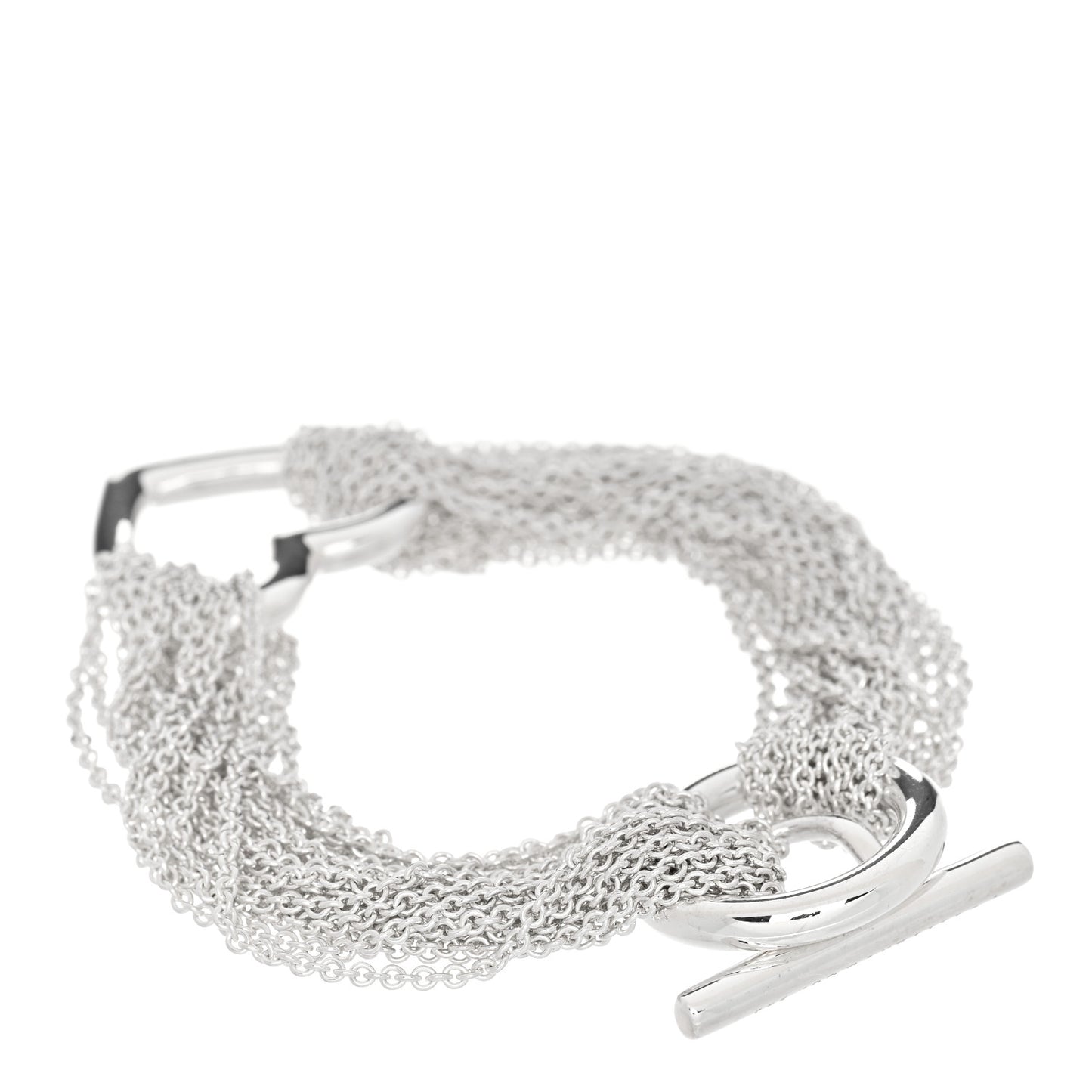 Sterling Silver Open Heart Multi Strand Bracelet