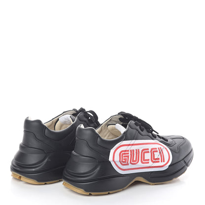Gucci X SEGA Calfskin Logo Mens Rhyton Sneakers 7 Black 4 of 8