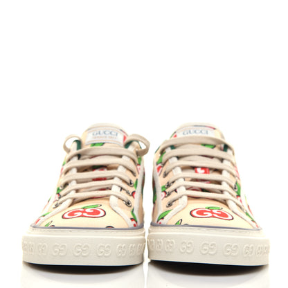 Gucci Canvas Web GG Apple Womens 1977 Tennis Sneakers 38 Ivory Red Mystic White New Shamarock 2 of 8