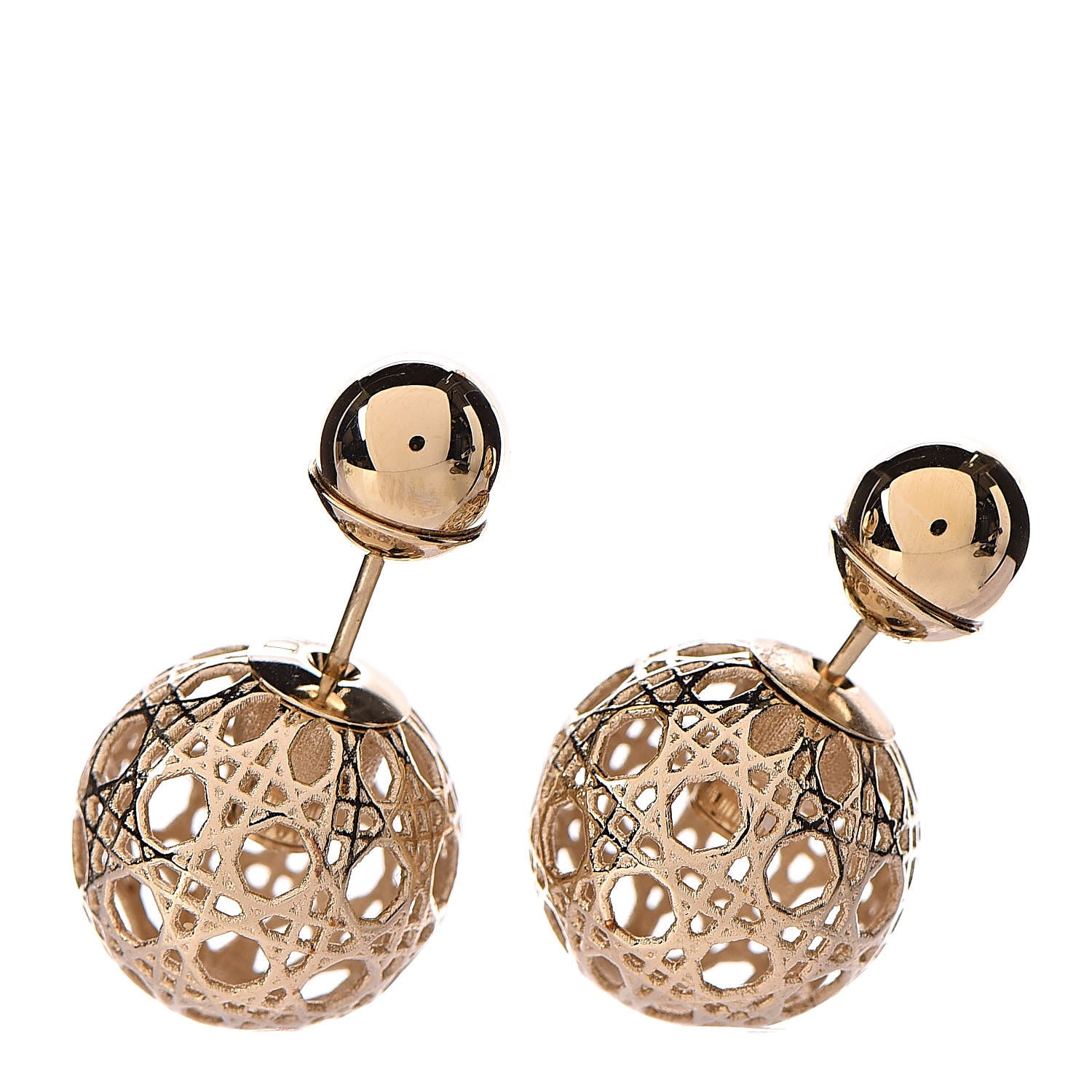 Christian Dior Cannage Mise En Dior Tribal Earrings Gold 1 of 4