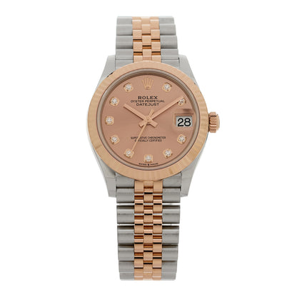 Rolex Stainless Steel 18K Everose Gold Diamond 31mm Oyster Perpetual Datejust Watch Sundust 278271 1 of 5