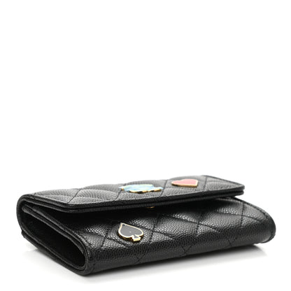 Chanel Caviar Quilted Enamel Coco Casino Flap Card Holder Wallet Black 4 of 9