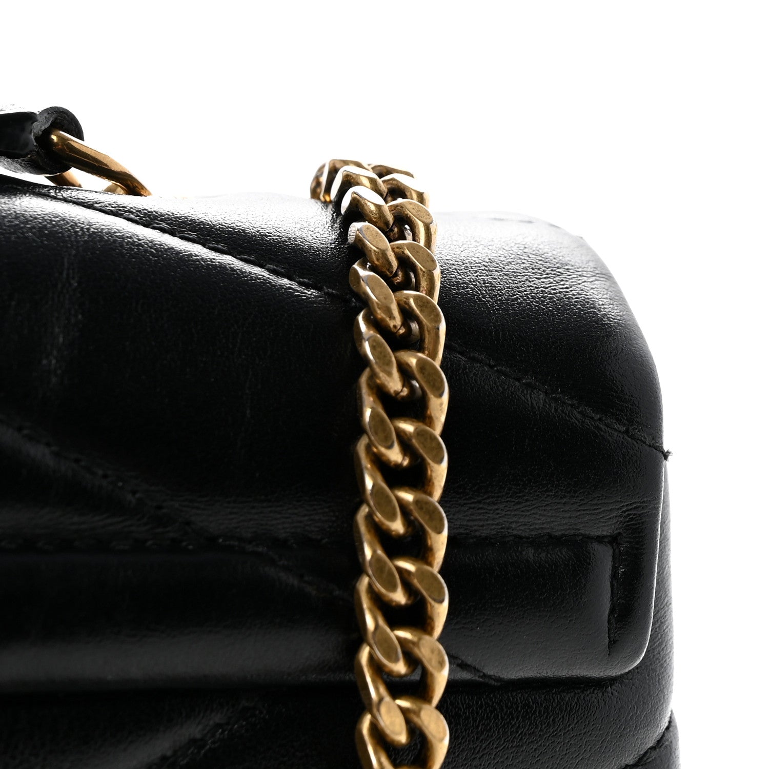 Saint Laurent Calfskin Y Quilted Monogram Small Loulou Chain Satchel Black 13 of 15