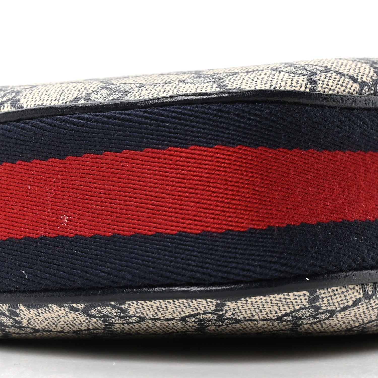 Gucci GG Supreme Monogram Textured Calfskin Web Small Attache Shoulder Bag Beige Blue 9 of 10