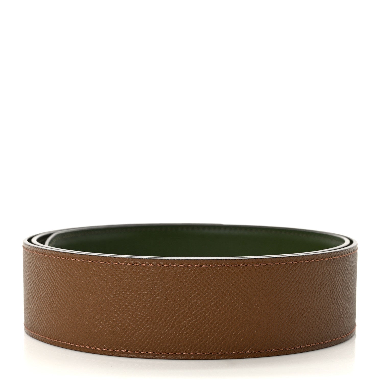 Hermes Epsom Box 42mm Belt Strap 95 38 Alezan Vert Canopee 2 of 5