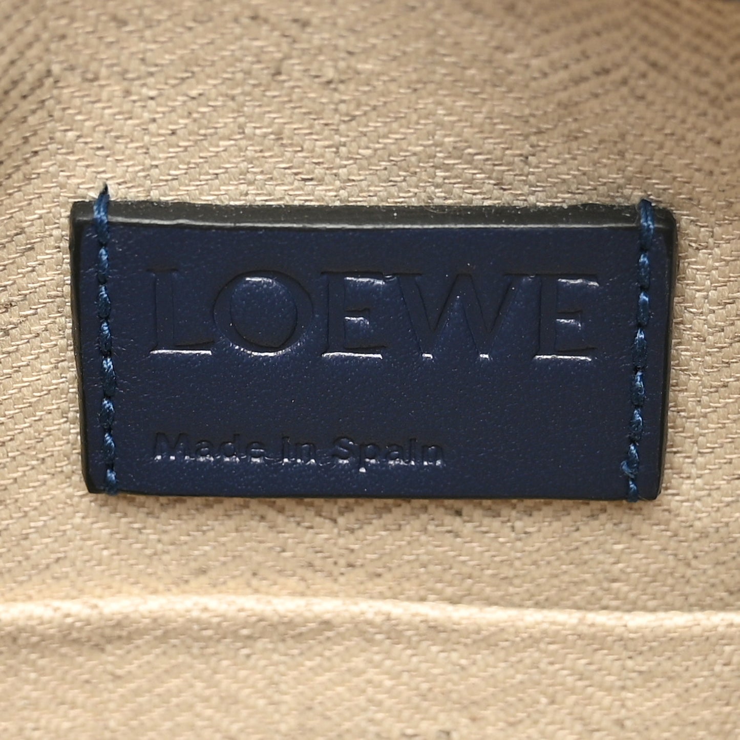 Calfskin Embossed Repeat T Pouch Navy
