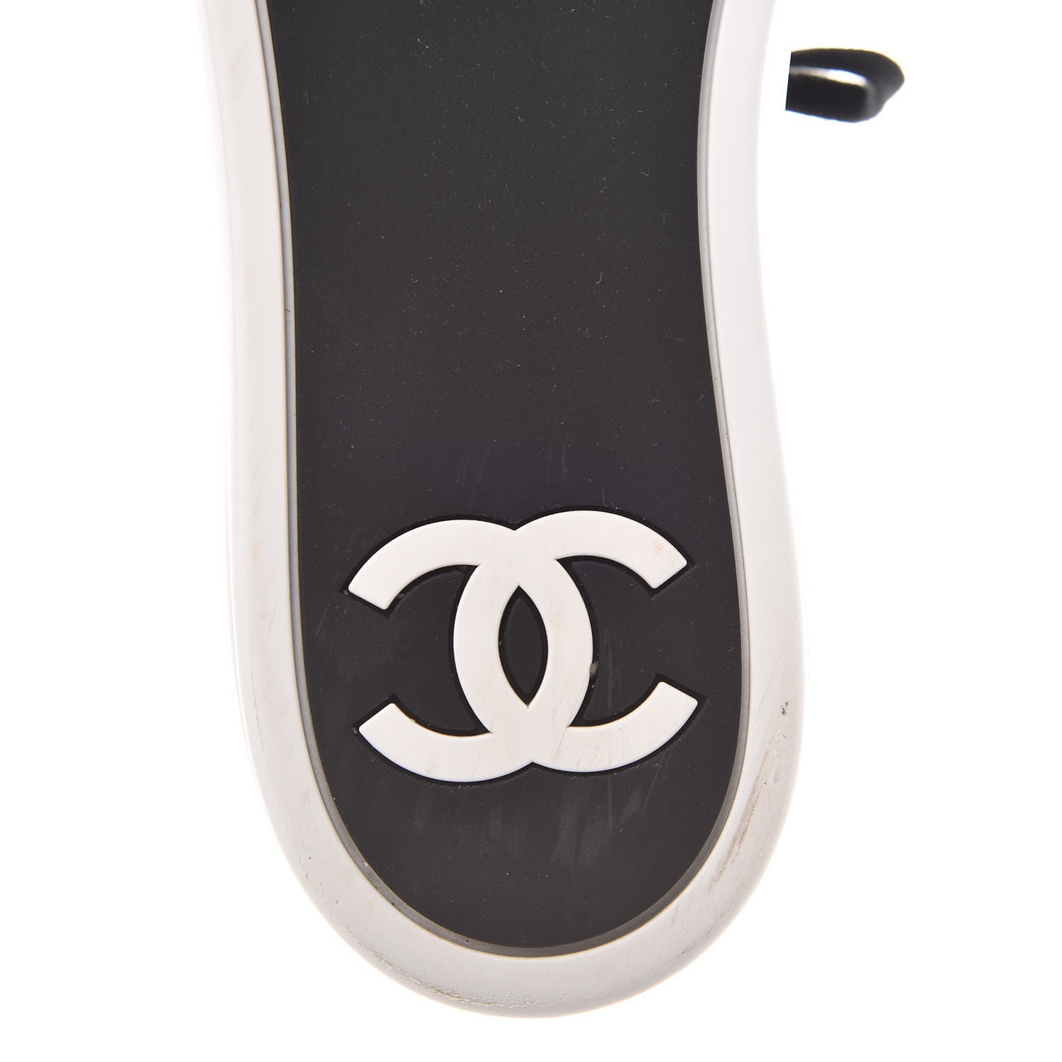 Chanel Calfskin Gum Womens CC Sneakers 41 Black White 13 of 14