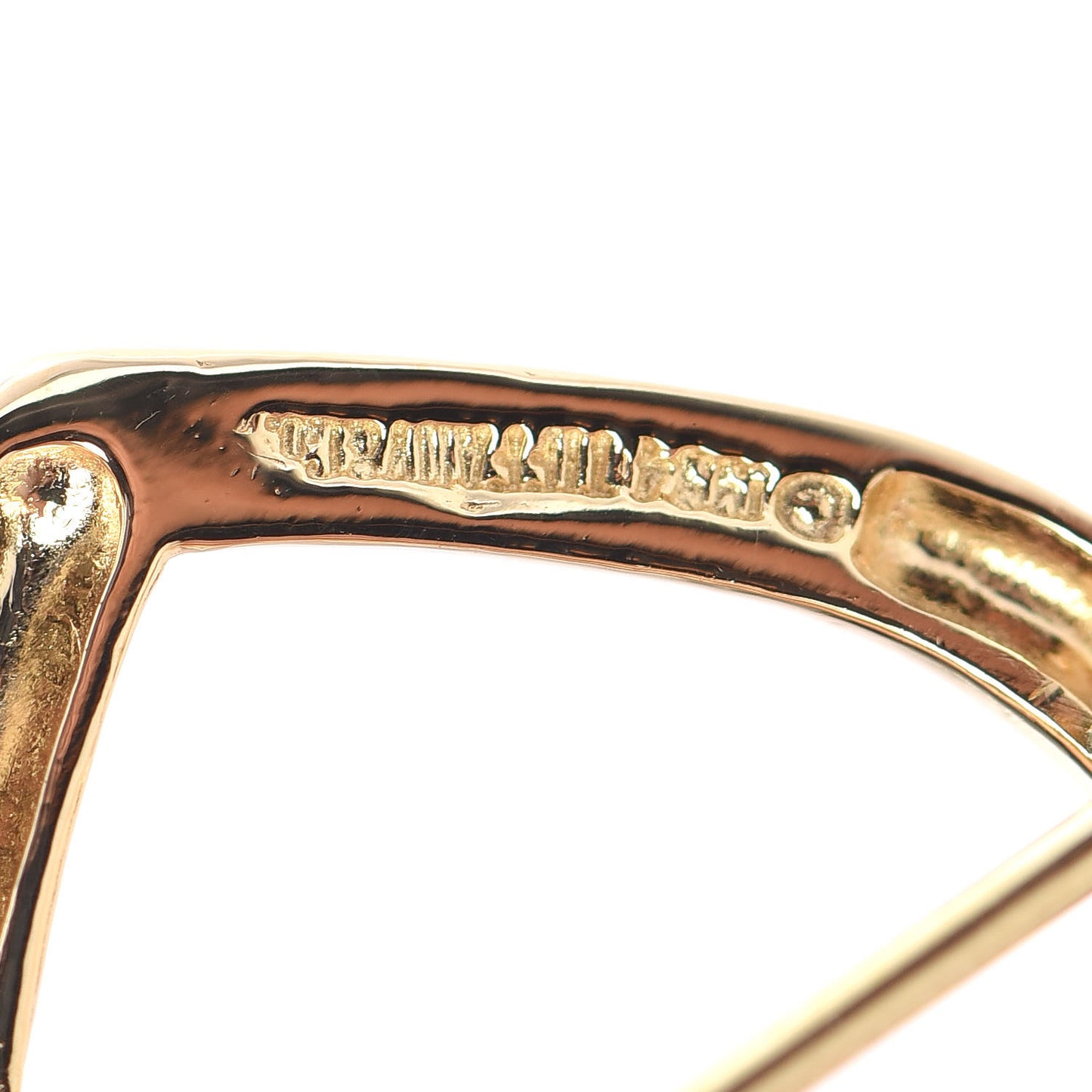 18K Yellow Gold Triple Heart Brooch Pin