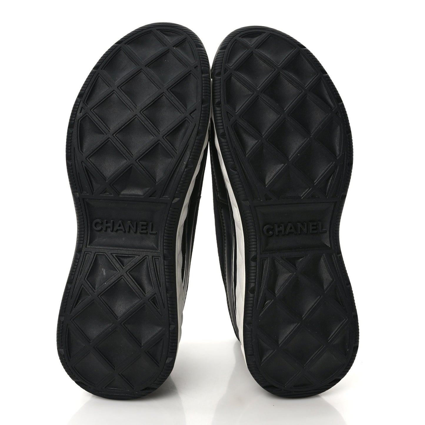 Velvet Calfskin Mixed Fibers CC Sneakers 37 Black